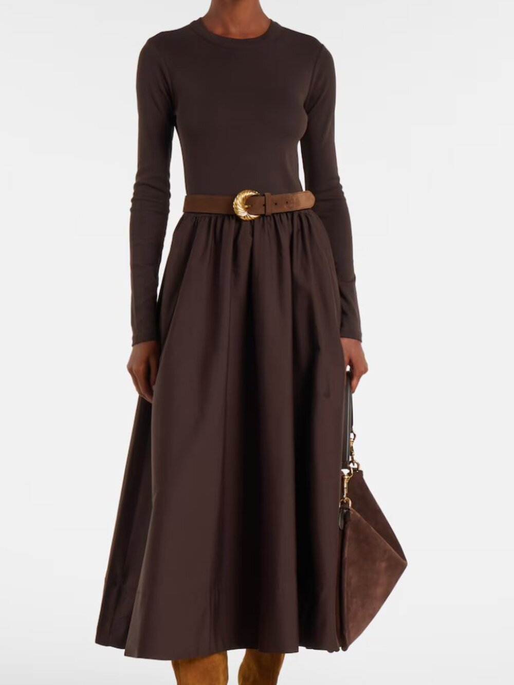 Ralph Lauren Cotton Midi Dress in Brown XXL